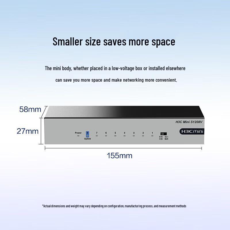 H3C Mini S1208V 8-Port Gigabit Desktop Switch