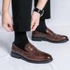 Foreign Trade Korean Version of Business Leisure Foot Cover Men's European and American Large Size Brock Loafers Fashion Open Smile Lazy Leather Shoes