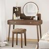 Solid Wood Upholstered Dining Chair - Modern Minimalist Stackable Stool for Living Room or Desk