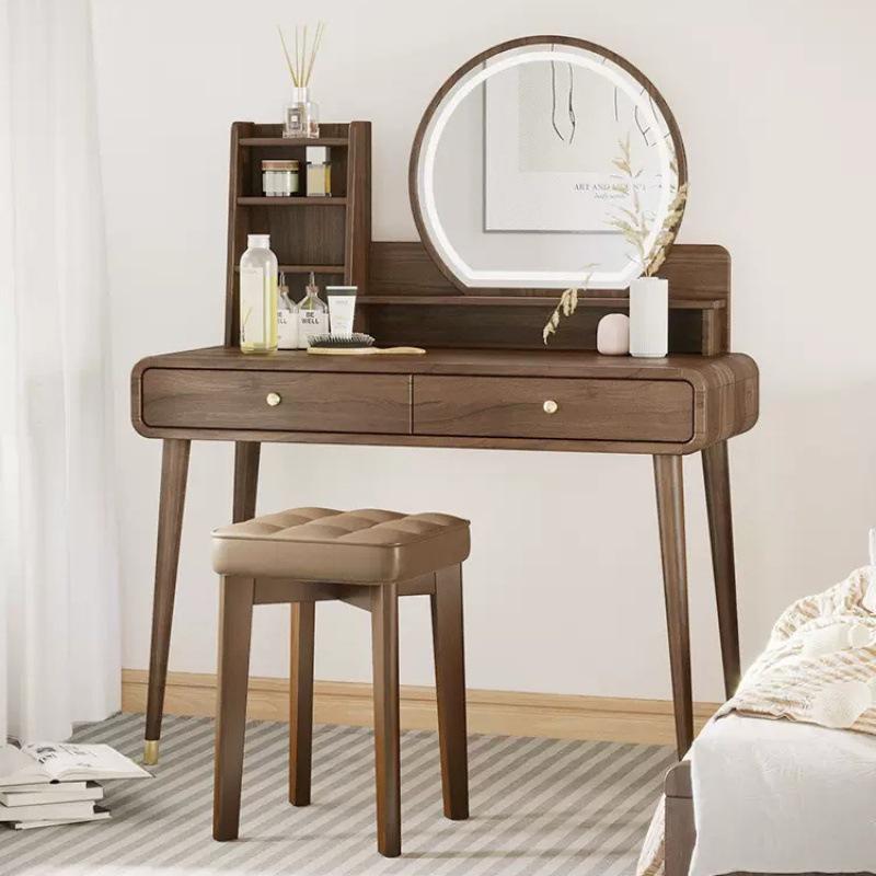 Massivholz Polsterstuhl - Moderner minimalistischer stapelbarer Hocker für Wohnzimmer oder Schreibtisch