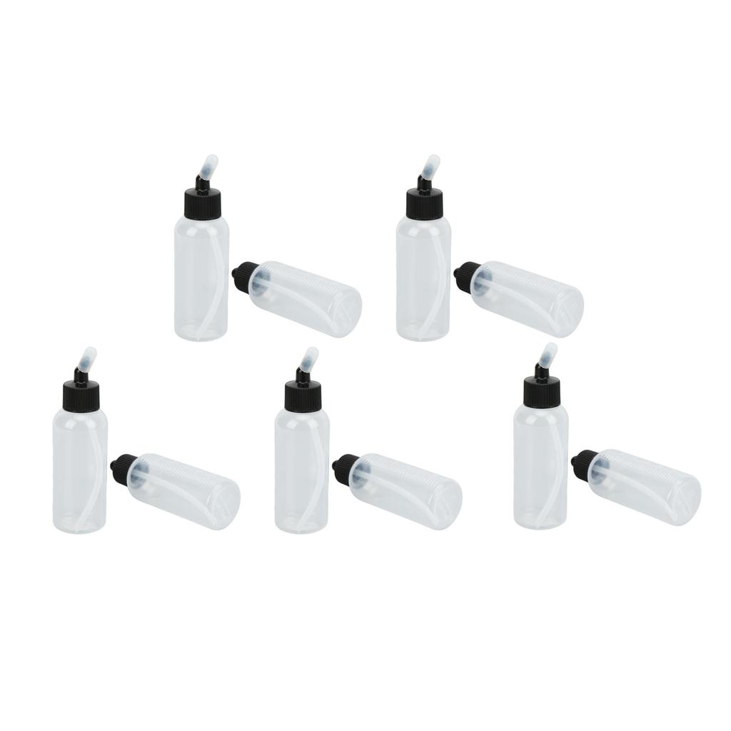 10Pcs Hair Oil Bottle 60ml Leakproof High Temperature Resistant Transparent Plastic Dispensing Bottle with Funnel