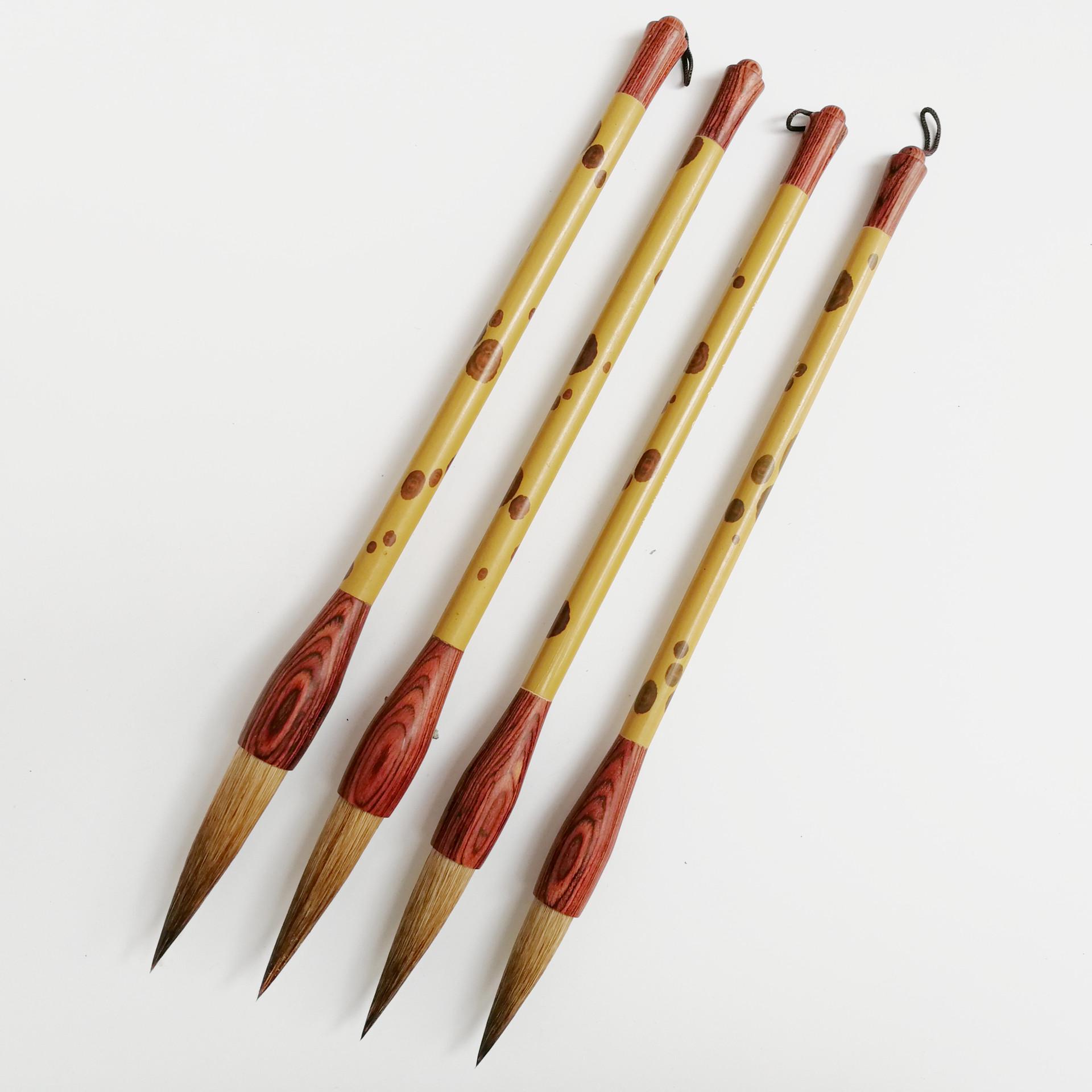 Chen Long Calligraphy Brushes: Xiang Fei Handle, Rosewood, Wolf Hair, Ti Dou Large Kai Shu - Strength Through Craftsmanship Model 4