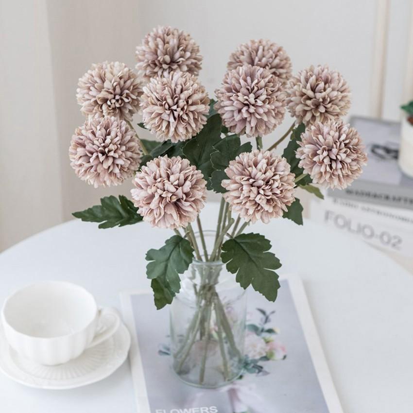 5/10pcs Artificial Flowers Silk Ball Chrysanthemum Wedding Bridal Bouquets Home Garden Wall Festival Decorations DIY Gifts Party
