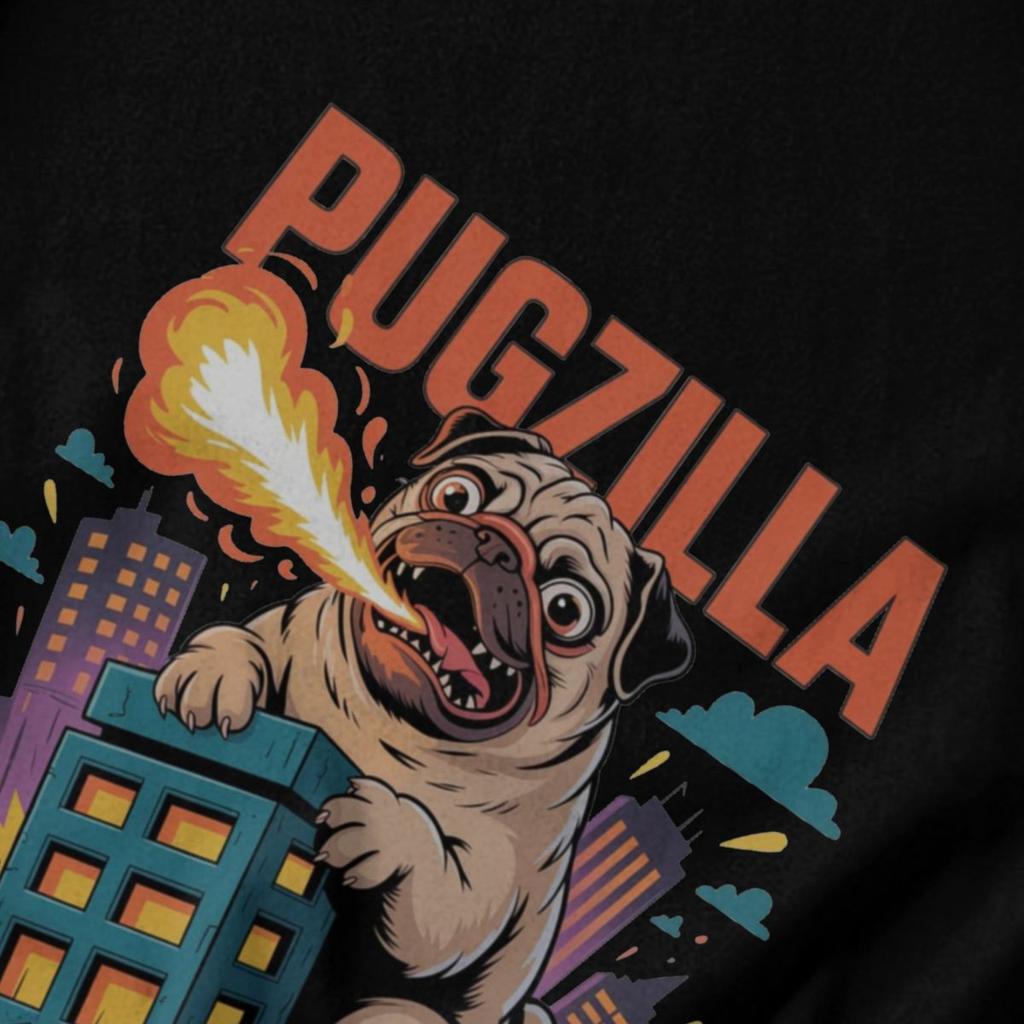 Men T Shirt Pugzilla Dog Lover Funny Japanese Pug Dog Lover Fun Idea Y2K Graphic Short Sleeve Unisex Clothes T Shirts