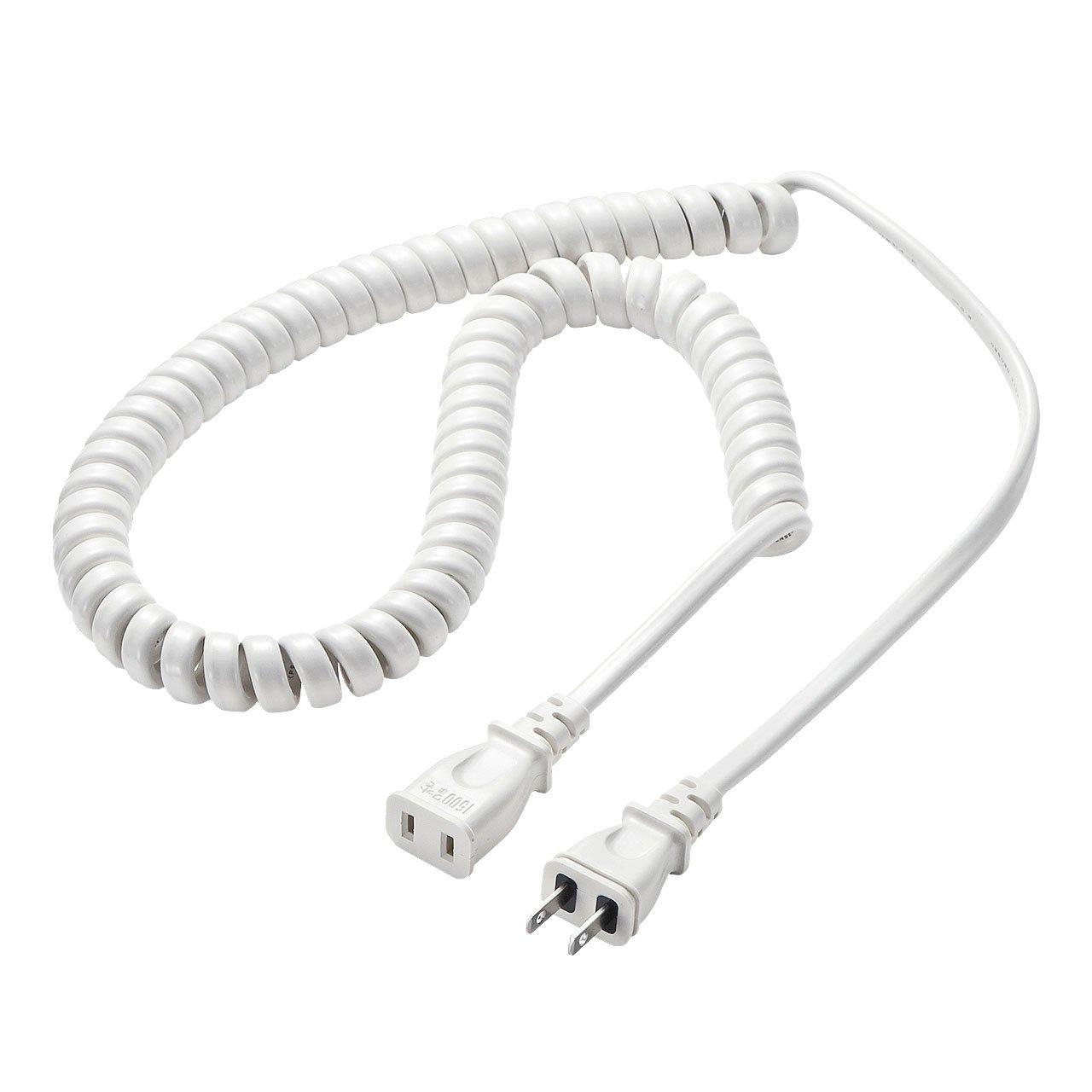 

Sanwa Supply Curled Power Extension Cord, 1m-2m, TAP-EXC2