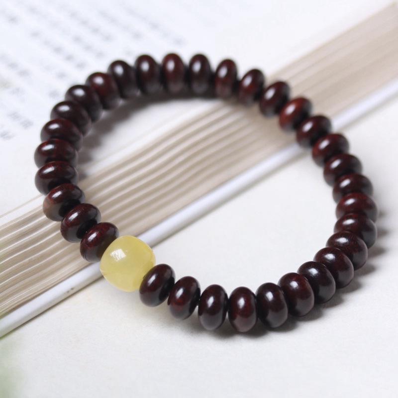 India Sandalwood Abacus Bead Bracelet 5x9 DIY Literary Style for Men and Women - Buddhist-Inspired Jewelry