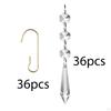 36 Pieces Christmas Ornaments Hanging Crystals Decorative Year Celebration Wreath Winter