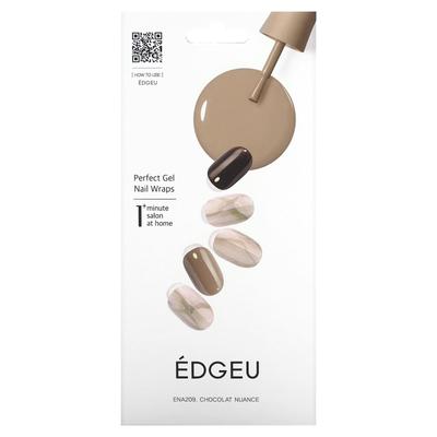 Perfect Gel Nail Wrap, ENT 209 Chocolat Nuance, 19-piece Set