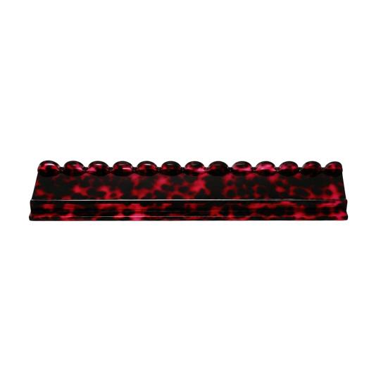 1/4Pcs Mahjong Rack with Detachable Magnetic Pusher Scalloped Acrylic Mah Jongg Tile Holder