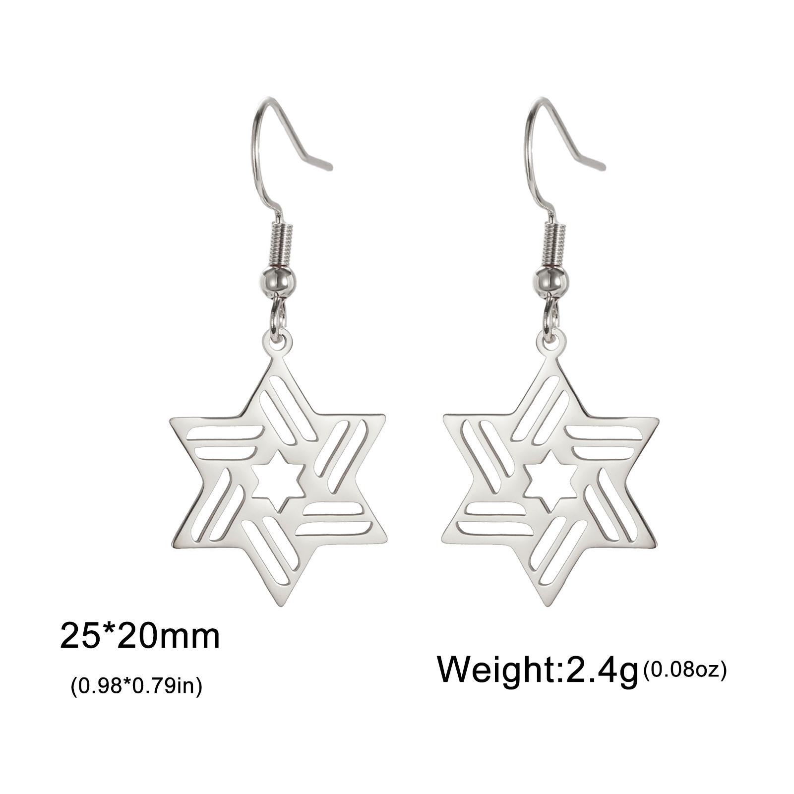

LIKGREAT Je Star of David Earrings Hexagram Dangle Earring for Women Stainless Steel Vintage Anniversary Birthday Gifts