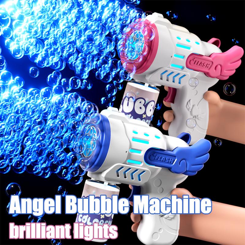 Fully Automatic Bubble Gun Rocket Bubbles Machine Automatic Blower With Bubble Liquid Toy For Kids Beach Outdoor Bubble Gifts
