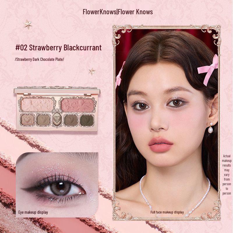 Hua Zhi Xiao Erdbeer-Cupid-Gesichtspalette: Einfach aufzutragender Lidschatten, Rouge, Highlighter mit feiner Pudertextur.