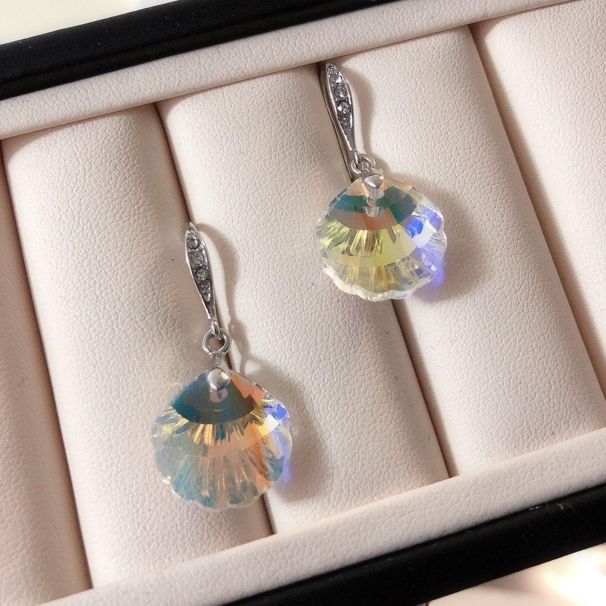 Elegant Korean 925 Sterling Silver Imitation Austrian Crystal Anti-Allergy Earrings