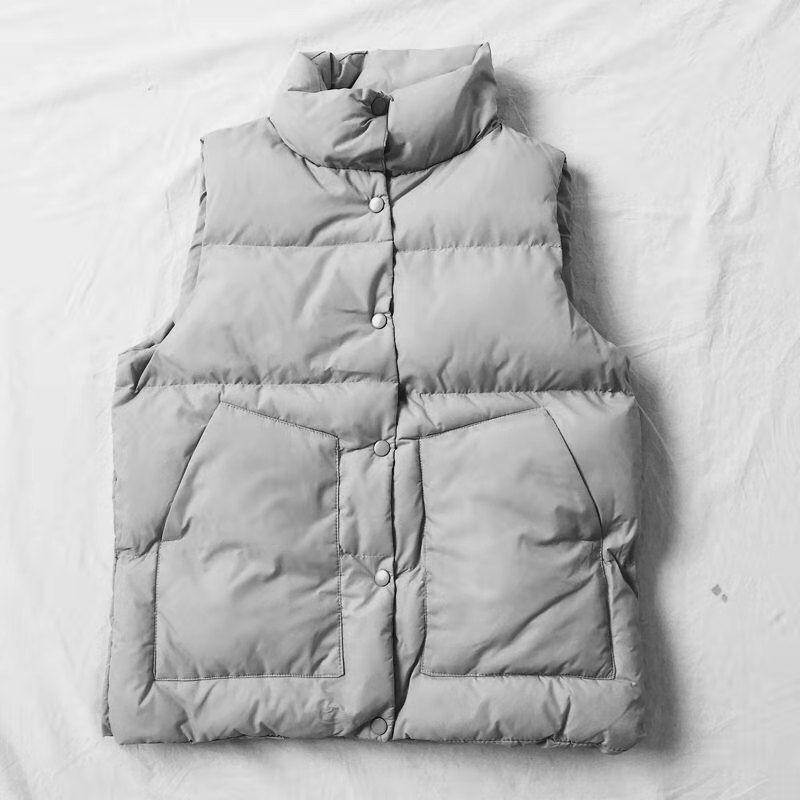 Winter Korean Style Coat for Students Large Size Stand Collar Waistcoat Vest for Women Sleeveless Vest Cotton Coat Cotton Coat