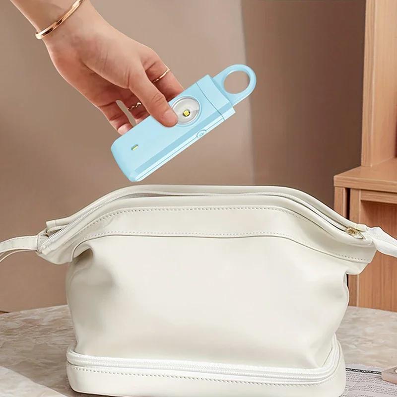 Rechargeable Safety Keychain Personal Safety  Alarm 130dB Buzzer with SOS Strobe Light Female Anti Wolf Device Security Tools