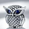 New 925 Silver Owl Zircon Charms Beads For Women Fit Bracelet DIY Birthday Party Jewelry Gifts