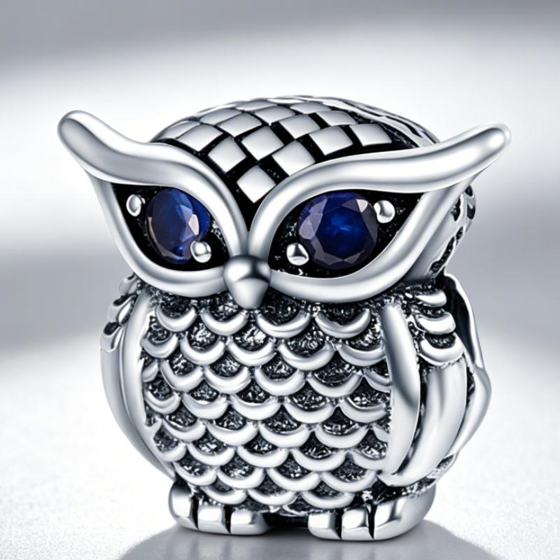 New 925 Silver Owl Zircon Charms Beads For Women Fit Bracelet DIY Birthday Party Jewelry Gifts