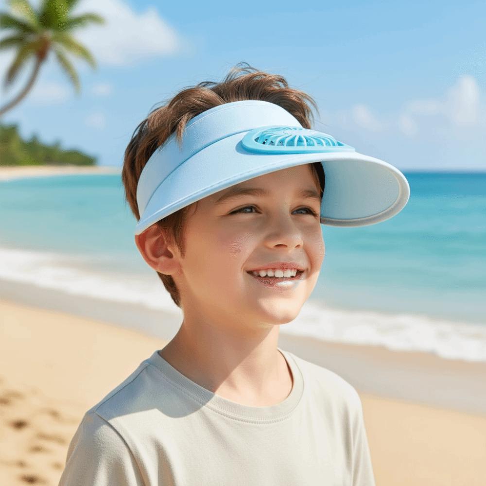 Portable Rechargeable Fan Hat Adjustable Long-lasting Children Visor Cap Versatile Candy Color Empty Top Fan Hat Girls / Boys