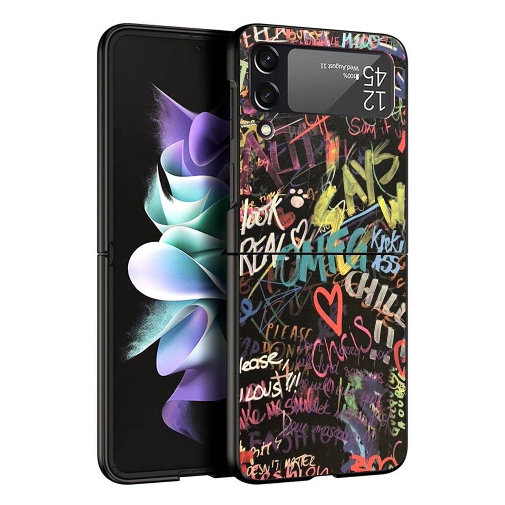 Graffiti Fashion Cool Case For Samsung Galaxy Z Flip 7 6 5 4 3 z Flip7 Flip6 Flip5 Flip4 5G Phone Cover Flip3 Folding Coque