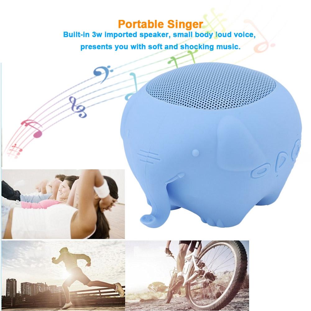 Cute Pet Elephant Shaped Portable Wireless Bluetooth 5.0 Speaker 400mAh Stereo with MIC (Blue)