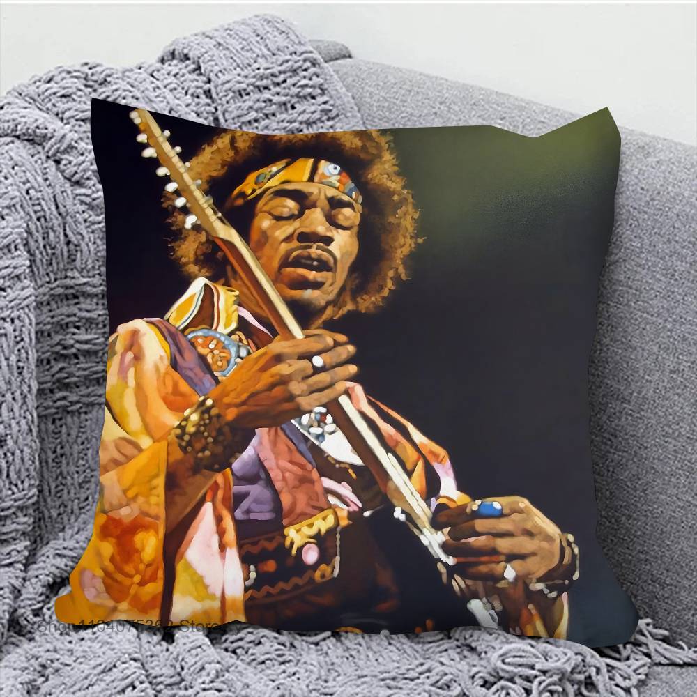 SINGER J-JIMI H-HENDRIX Pillow Case Square Pillow Bedroom Sofa Leisure Comfort Cushion Car Living Room Home Decoration