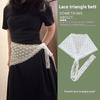 Lace Waist Scarf Belt | Apricot Layering Accessory | Jeans Styling & Head Wrap