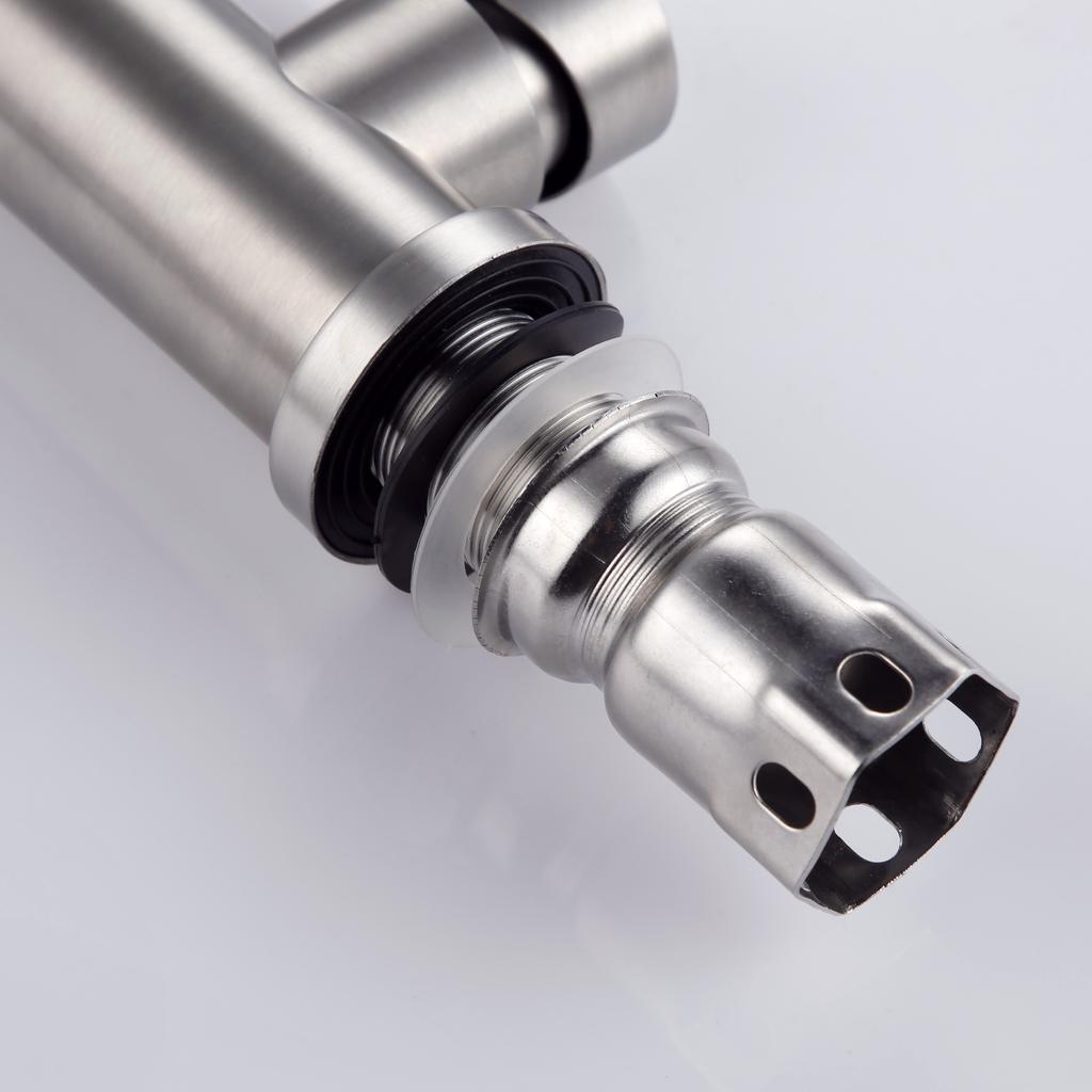 Flexible Single lever Hole Mixer Cold and Hot Water Tap Stainless steel Brushed Sink On-board installation Kitchen Faucet