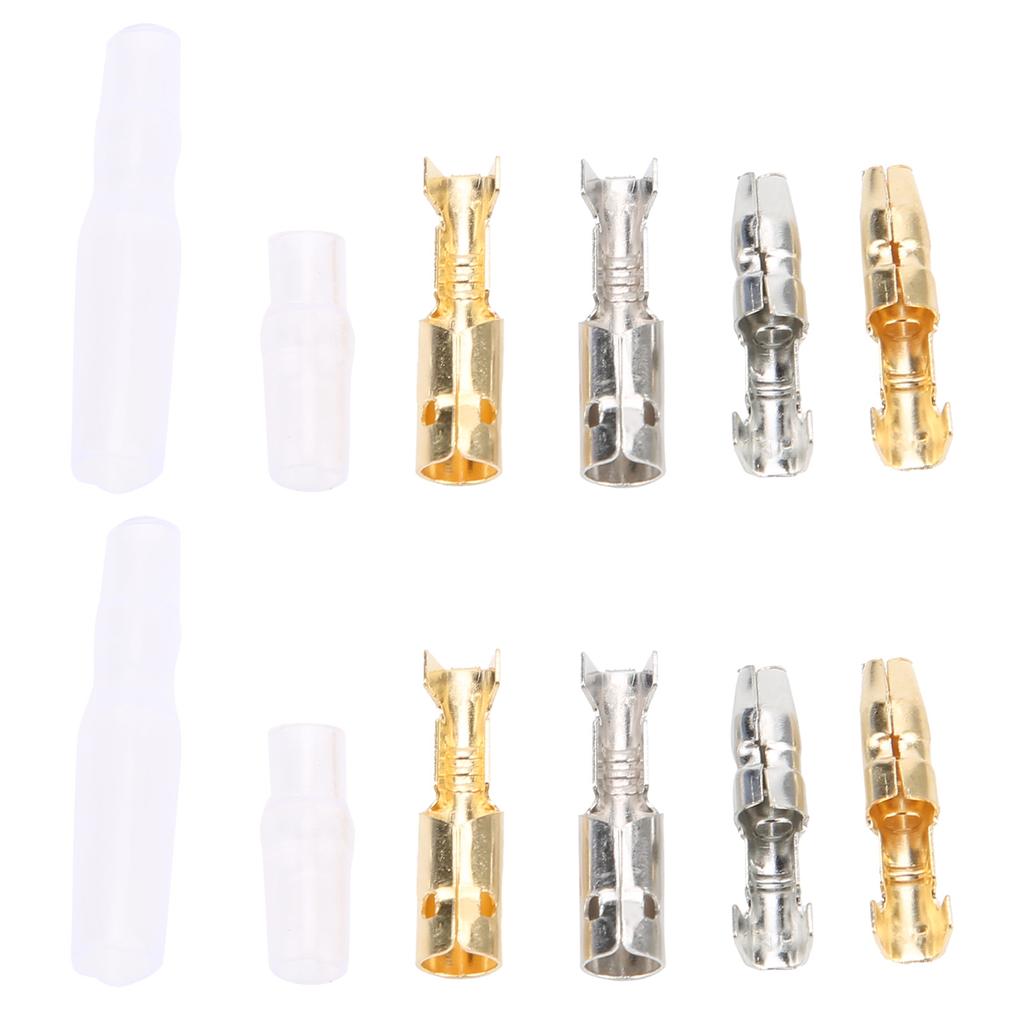 400Pcs Motorcycle Connector Plastic Male Female Electrical Terminal Gold Silver 3.9mm
