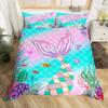 Mermaid Tail Fish Scales Girly Shell Starfish Comfortable Duvet Quilt Cover Pillowcase Bedding Set Children Bedroom Home Textile