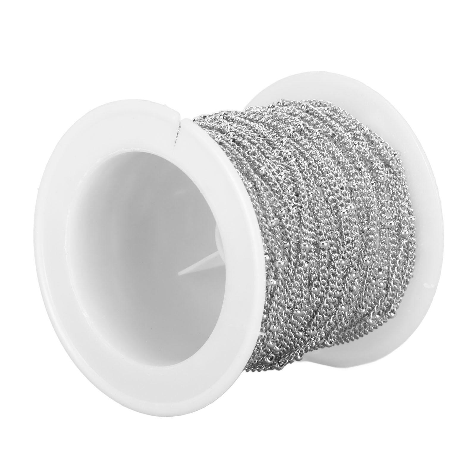 19,6 футов бисерная цепочка из нержавеющей стали для изготовления ювелирных изделий, сделай сам, звеньевая цепочка для ожерелья, браслета, браслета на ногу, стального цвета