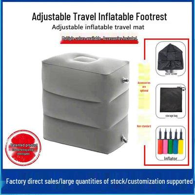 Three-Layer Adjustable Inflatable Footrest Cushion for Travel and Office