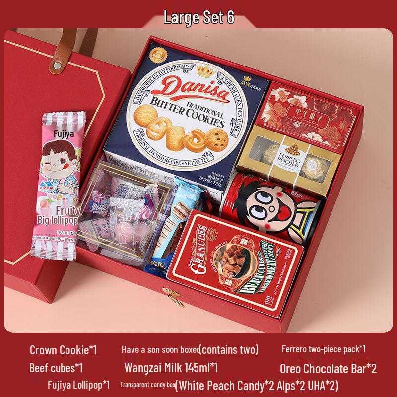 Elegant Wedding Candy Favor Box Set with Biscuits and Sweets