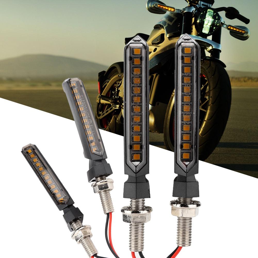 Motorcycle Flowing Water 12LED Turn Signal Light Indicator Flashing Lamp Decoration All Motorcycles 4pcs