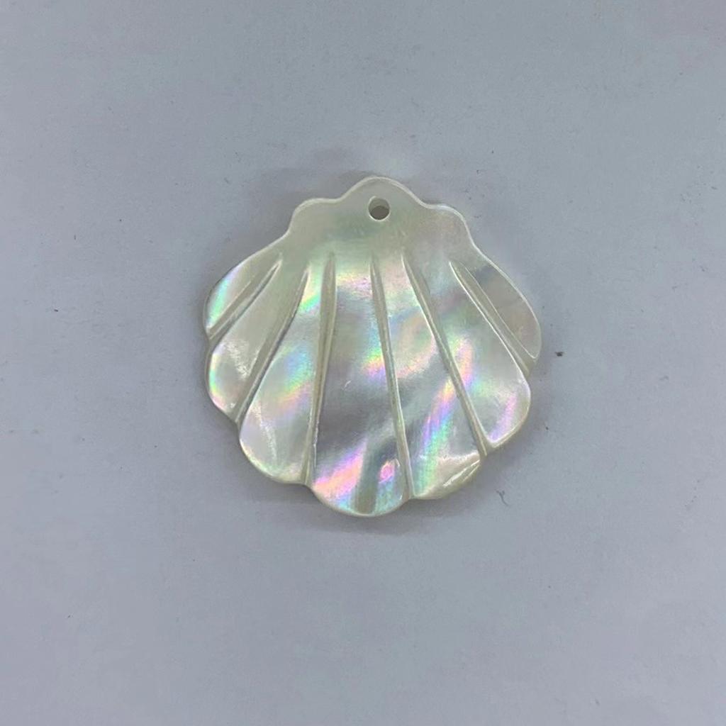 2 Stück/Packung Natürliche schillernde Perlmutt-Jakobsmuschelschalen-Anhänger 20x21mm Einzelbohrung Weiße Muschelperlen Für Ozean-Thema DIY Ohrring Schmuckherstellung