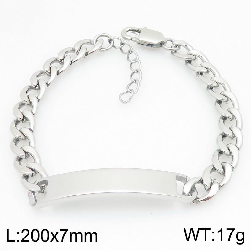 Trendy Engravable ID Curb Chain Bracelet for Men Women Stainless Steel Adjustable Wristband Jewelry Ideal for Personalized Gifts