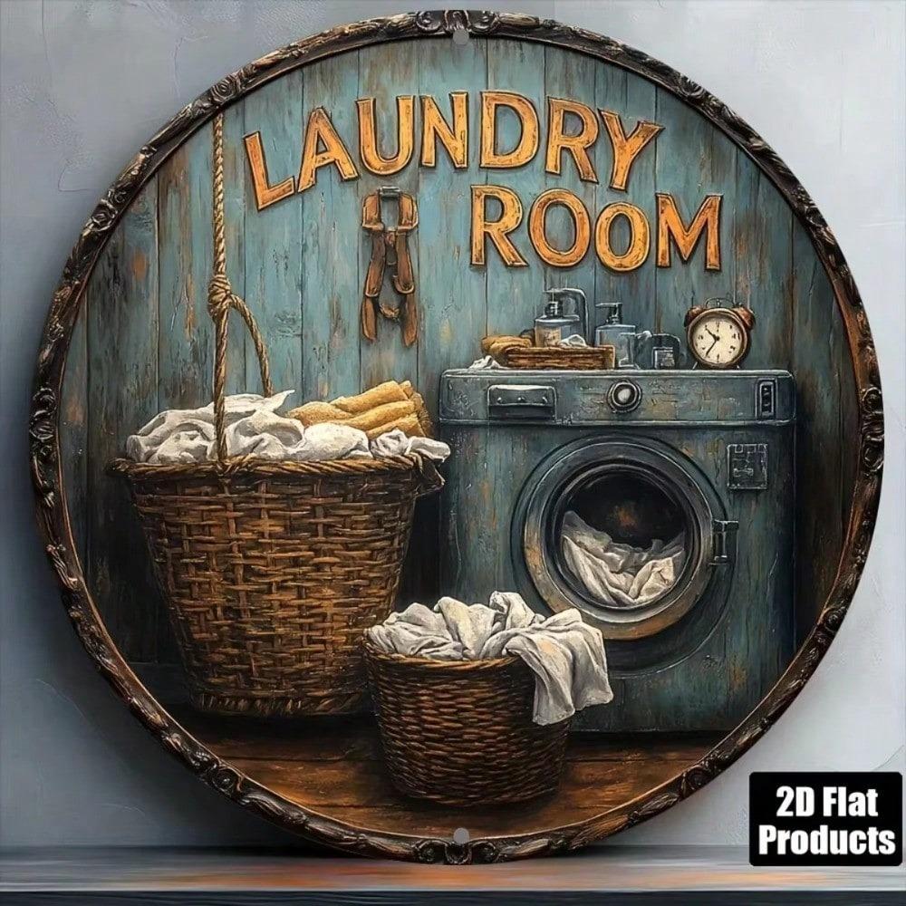 Vintage Laundry Room Metal Tin Sign Wall Decor Art Rustic Home