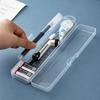 Transparent Plastic Storage Box Organizer Stickers Box Desktop Container Portable Plastic Clear Box Art Tool Case Stationery
