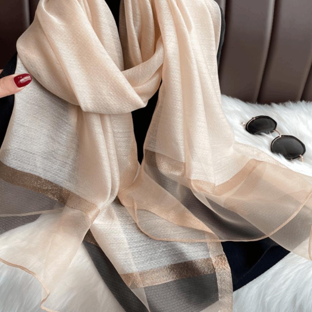 Large Women Hijab Shawls Thin Long Shawls Elegant Luxury Silk Scarf  Beach