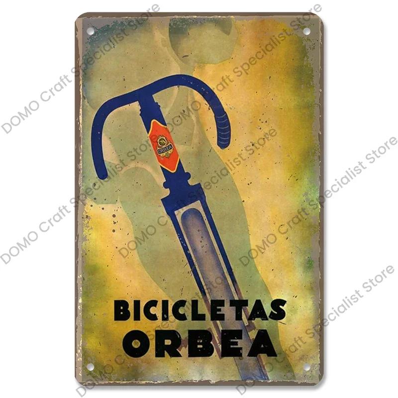 Placa de bicicleta Placa de lata de metal Ciclismo Corrida Vintage Metal Poster Wall Art Decor para Bike Club Garage Man Cave
