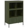 VidaXL Buffet Haut, Armoire avec Pieds et Compartiments, Meuble de Rangement, Organisateur de Salle de Séjour, Vert Olive 843106