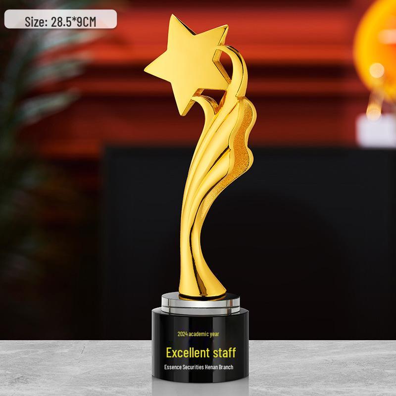 Gold, Silber, Bronze Sternburst Verdrehte Säule Trophäe - Firmen Gedenkpreis