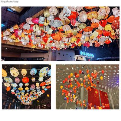 12/14 Inch Chinese Spring Festival Palace Lantern Vietnam Mid-autumn Silk Cloth Lantern New Year  Party Hanging Decor Ornaments