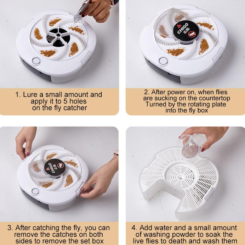 Electric Flies Killer Fly Trap Automatic Pest Catcher Fly Killer Pest Reject Control Repeller Indoor Outdoor Flycatcher Househol 4