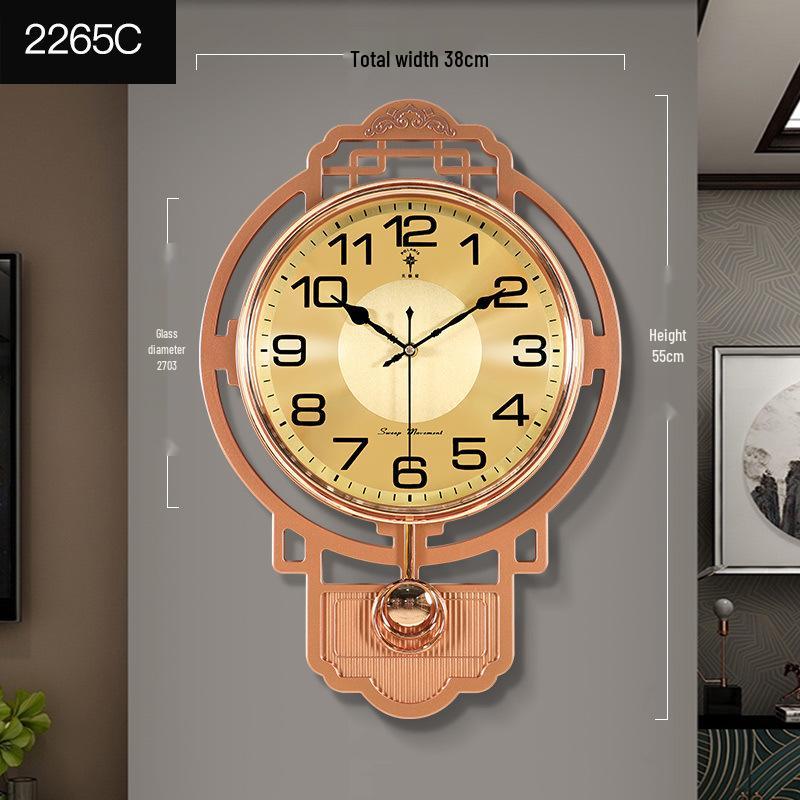 Contemporary Luxury Chinese Wall Clock for Living Room Decor