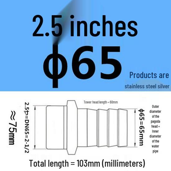 304 Stainless Steel Hex Threaded Water Hose Barb Connector