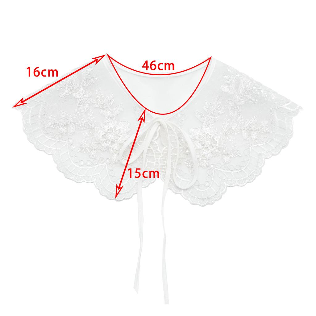 Embroidery Crochet Fake Collar Female Lace Mesh Thin Collar Outer Matching Skirt Decorative Collar