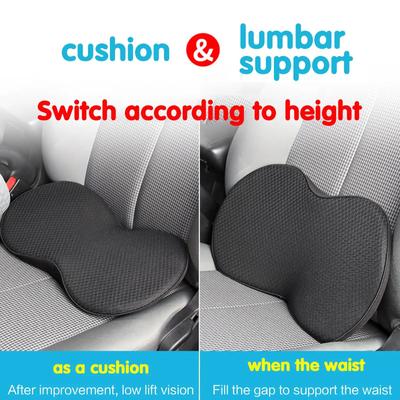 Cuscino Multifunzionale 2 in 1 per Sedile Auto Universale con Memoria Supporto Lombare Cuscino Traspirante di Sollievo Comfort Sedia Sedile Auto