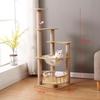 Solid Wood Sisal Cat Tree with Space Capsule and Scratch Board