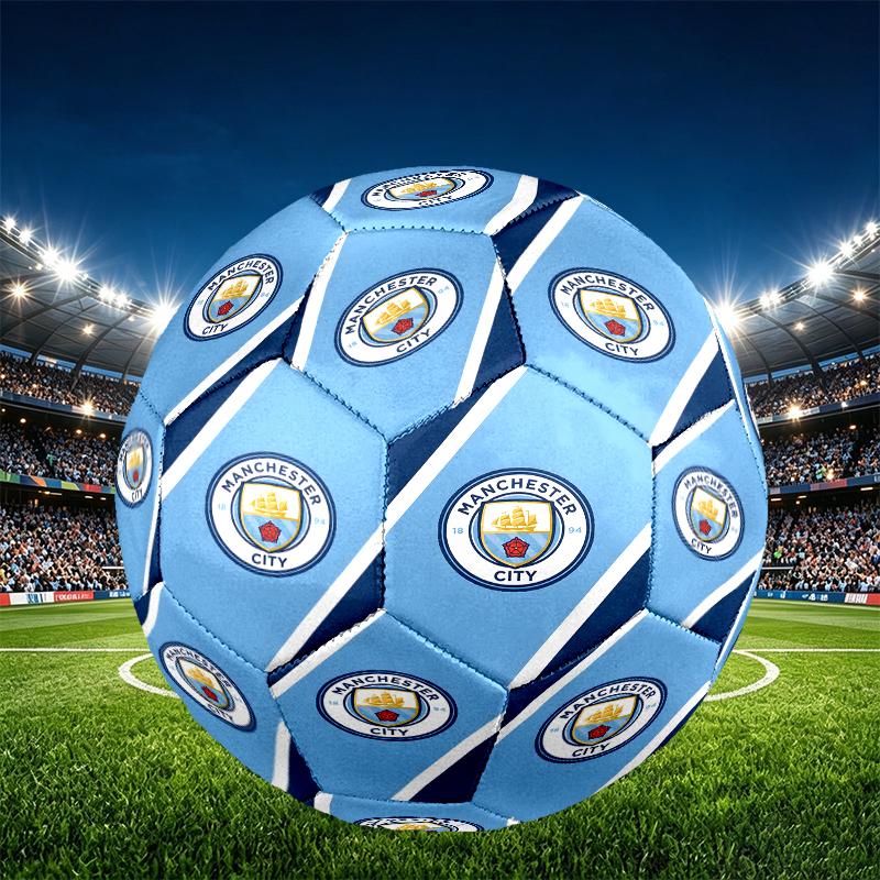 Manchester City FC Print Size 5 Soccer Ball, PU Wear Resistant Football for Match Training and Daily Practice, Birthday Gift for Soccer Fans