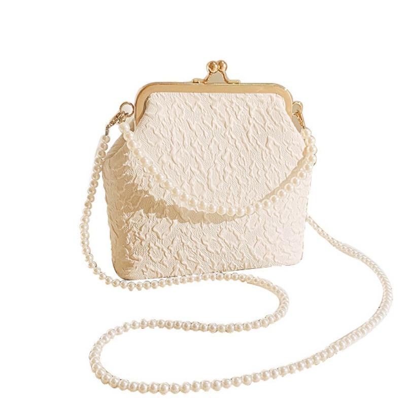 Mobile Phone Bag New Cloud Cheongsam Women's Bag Pearl Chain Messenger Bag Mouth Gold Cosmetic Bag
